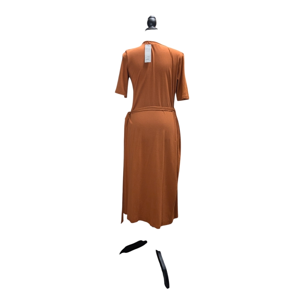 NWT Organic Cotton Amour Vert Terracotta Wrap Midi Dress - Picture 6 of 9